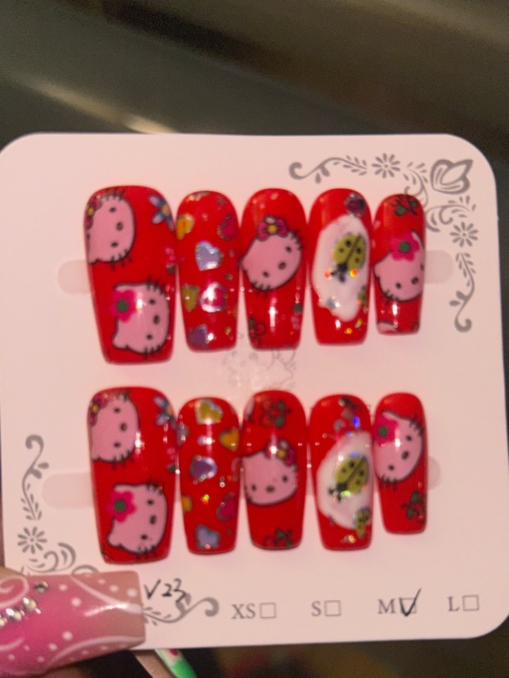 Red Hello Kitty Inspired Press-On Nails